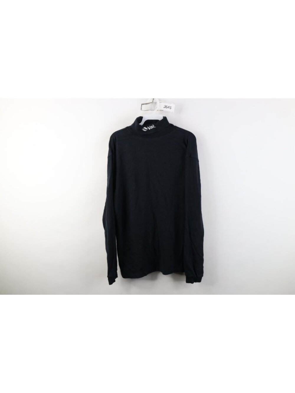 Vintage 90s Mens Small Distressed Vail Colorado Skiing Turtleneck T-Shirt Black